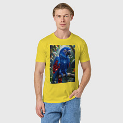 Футболка хлопковая мужская Попугай из драгоценных камней, цвет: желтый — фото 2
