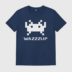 Футболка хлопковая мужская Space invader wazzzup, цвет: тёмно-синий