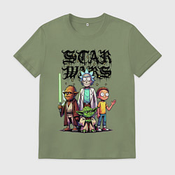 Мужская футболка Yoda and Chewbacca are friends of Rick and Morty -