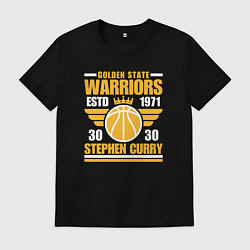 Футболка хлопковая мужская Голден Стэйт - Стеф Карри, цвет: черный