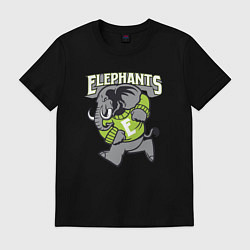 Футболка хлопковая мужская Elephants run, цвет: черный