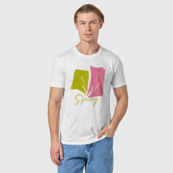Футболка хлопковая мужская Spring, цвет: белый — фото 2