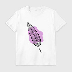 Мужская футболка Контуры листа на сливовом