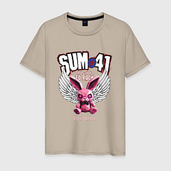 Футболка хлопковая мужская Sum 41 розовый кролик, цвет: миндальный