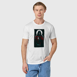 Футболка хлопковая мужская Крик гостфейс с луной, цвет: белый — фото 2