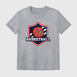 Футболка хлопковая мужская Basketball sport, цвет: меланж