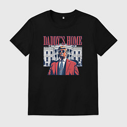 Футболка хлопковая мужская Папочкин дом, цвет: черный