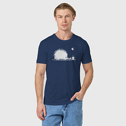 Футболка хлопковая мужская Ёж и муха, цвет: тёмно-синий — фото 2