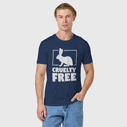 Футболка хлопковая мужская Нет жестокости, цвет: тёмно-синий — фото 2