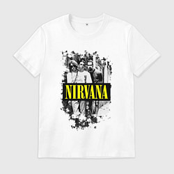 Футболка хлопковая мужская Nirvana band, цвет: белый