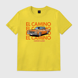 Футболка хлопковая мужская El Camino classic, цвет: желтый