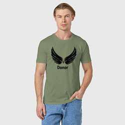 Футболка хлопковая мужская Донор с крыльями, цвет: авокадо — фото 2
