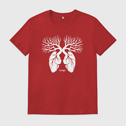 Футболка хлопковая мужская Ветвистые легкие, цвет: красный