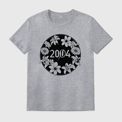 Футболка хлопковая мужская Цветы 2004, цвет: меланж