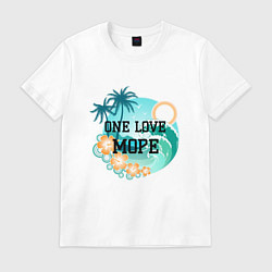 Футболка хлопковая мужская One love море, цвет: белый