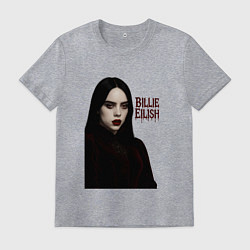 Футболка хлопковая мужская Билли Айлиш готический стиль, цвет: меланж