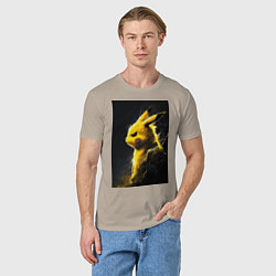 Футболка хлопковая мужская Pikachu, цвет: миндальный — фото 2