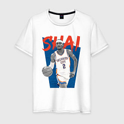 Футболка хлопковая мужская Shai - Oklahoma Thunder, цвет: белый