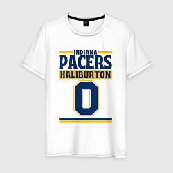 Футболка хлопковая мужская Indiana Pacers - Haliburton, цвет: белый