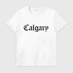 Футболка хлопковая мужская Calgary - Canada, цвет: белый