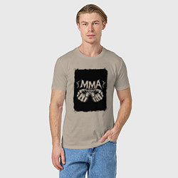 Футболка хлопковая мужская Сила кулаков ММА, цвет: миндальный — фото 2
