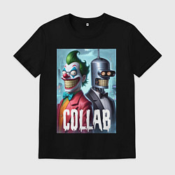 Футболка хлопковая мужская Joker and Bender - collab, цвет: черный