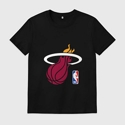 Футболка хлопковая мужская Майами Хит - команда НБА, цвет: черный