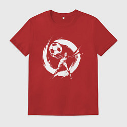 Футболка хлопковая мужская Гандбольный драйв, цвет: красный