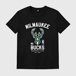 Футболка хлопковая мужская Милуоки Бакс - НБА, цвет: черный