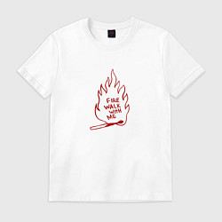 Футболка хлопковая мужская Fire Walk With Me, цвет: белый