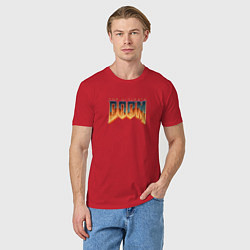 Футболка хлопковая мужская Doom ultimate logo, цвет: красный — фото 2