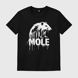 Футболка хлопковая мужская Крот с надписью, цвет: черный