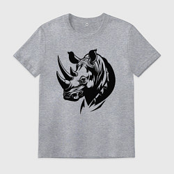 Футболка хлопковая мужская Черный носорог, цвет: меланж