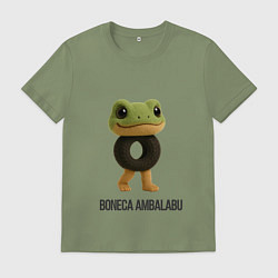 Футболка хлопковая мужская Boneca Ambalabu Brainrot, цвет: авокадо