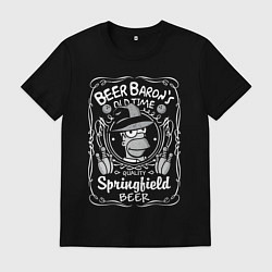 Футболка хлопковая мужская Homer beer baron, цвет: черный