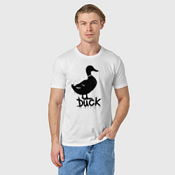 Футболка хлопковая мужская Граффити утка, цвет: белый — фото 2