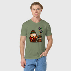 Футболка хлопковая мужская Эрик Картман в игре Duck Hunt, цвет: авокадо — фото 2