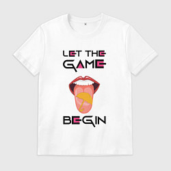 Футболка хлопковая мужская Пусть начнётся игра, цвет: белый