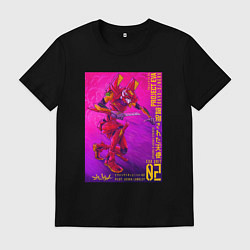Футболка хлопковая мужская Евангелион 02 - Аска, цвет: черный