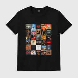 Футболка хлопковая мужская AC DC - обложки, цвет: черный