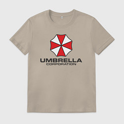 Футболка хлопковая мужская Корпорация Umbrella, цвет: миндальный