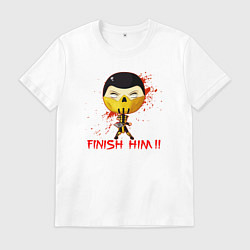 Футболка хлопковая мужская Scorpion finish him, цвет: белый