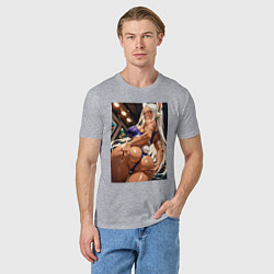 Футболка хлопковая мужская Горячая Мирко в белье, цвет: меланж — фото 2