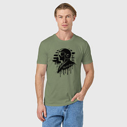 Футболка хлопковая мужская Авиатор черное граффити, цвет: авокадо — фото 2