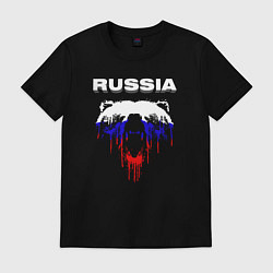 Футболка хлопковая мужская Bear Russia, цвет: черный
