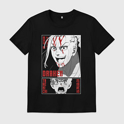 Футболка хлопковая мужская Токийские мстители Дракен и Такимичи, цвет: черный