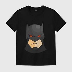 Футболка хлопковая мужская Голова Бэтмена, цвет: черный