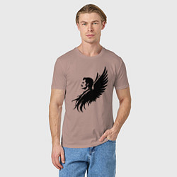 Футболка хлопковая мужская Фредди Меркьюри с ангельскими крыльями, цвет: пыльно-розовый — фото 2