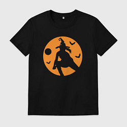 Футболка хлопковая мужская Волейбольная ведьма, цвет: черный