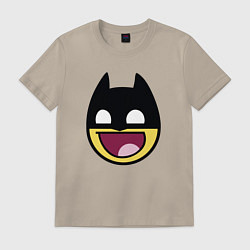 Футболка хлопковая мужская Batman smile, цвет: миндальный